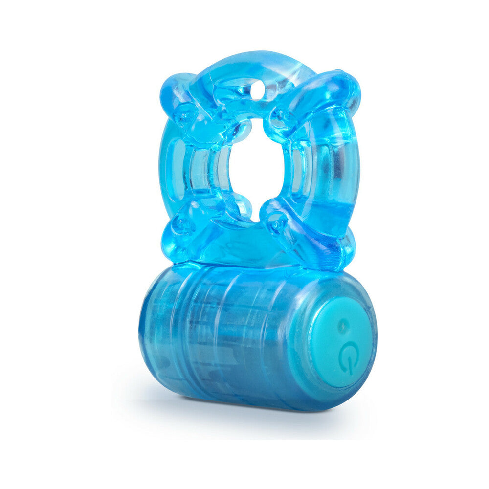 Blush Stay Hard Rechargeable 5 Function Cock Ring- Blue