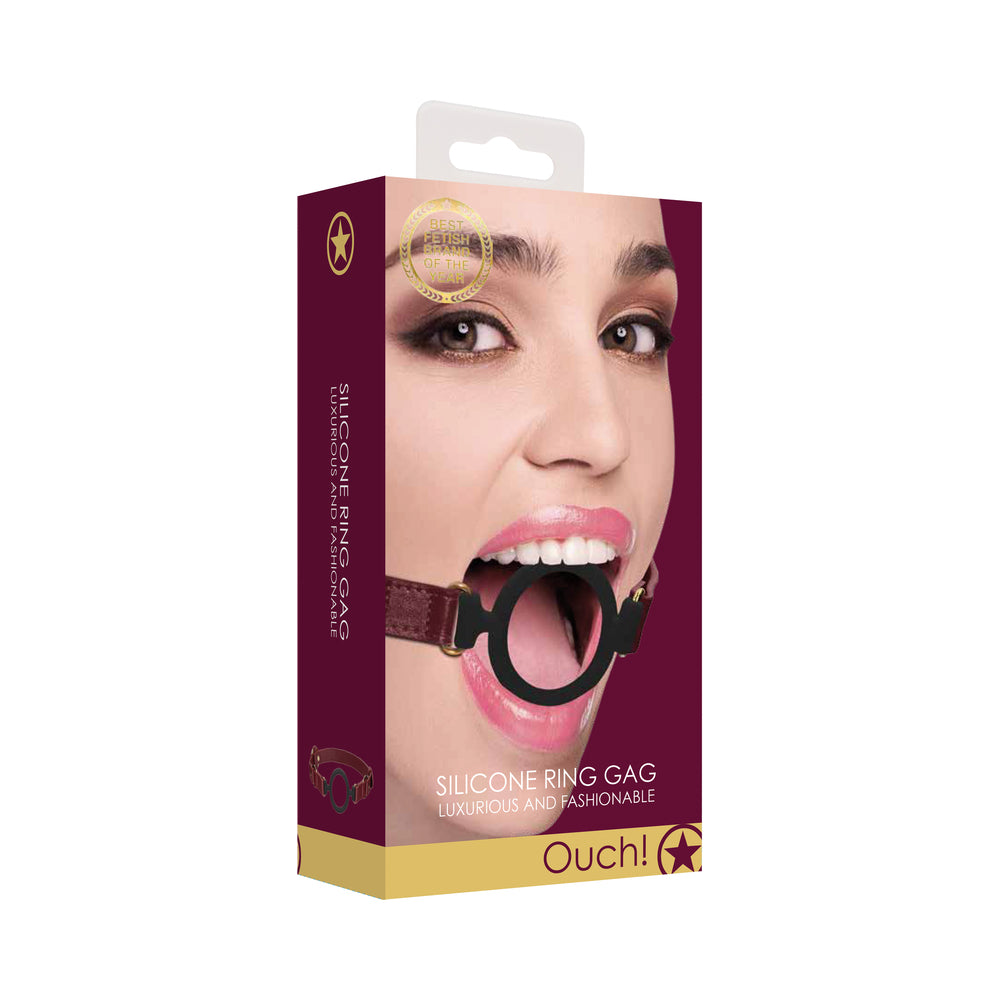 Ouch Halo Silicone Ring Gag Burgundy