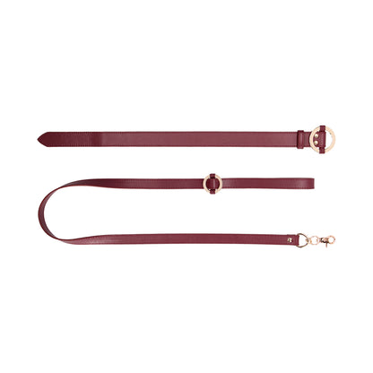 Ouch Halo Collar With Leash Burgundy