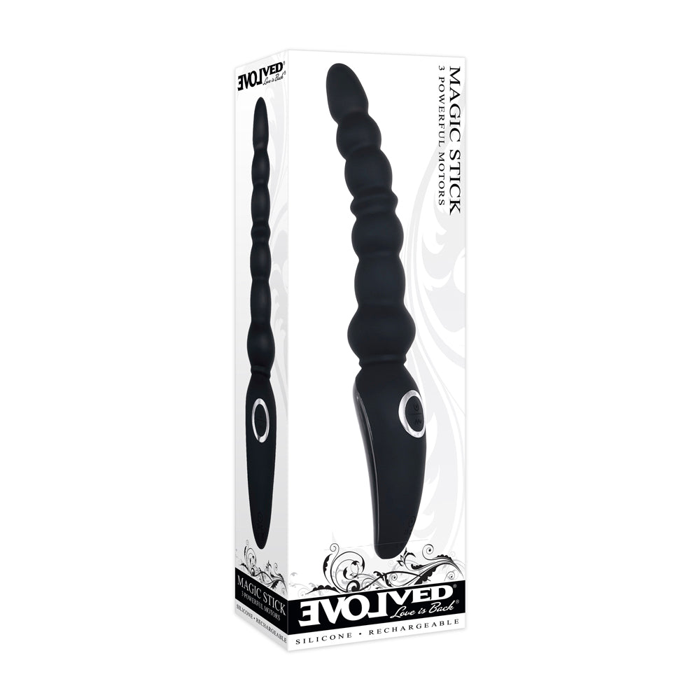 Evolved Magic Stick Beaded Vibrator - Black