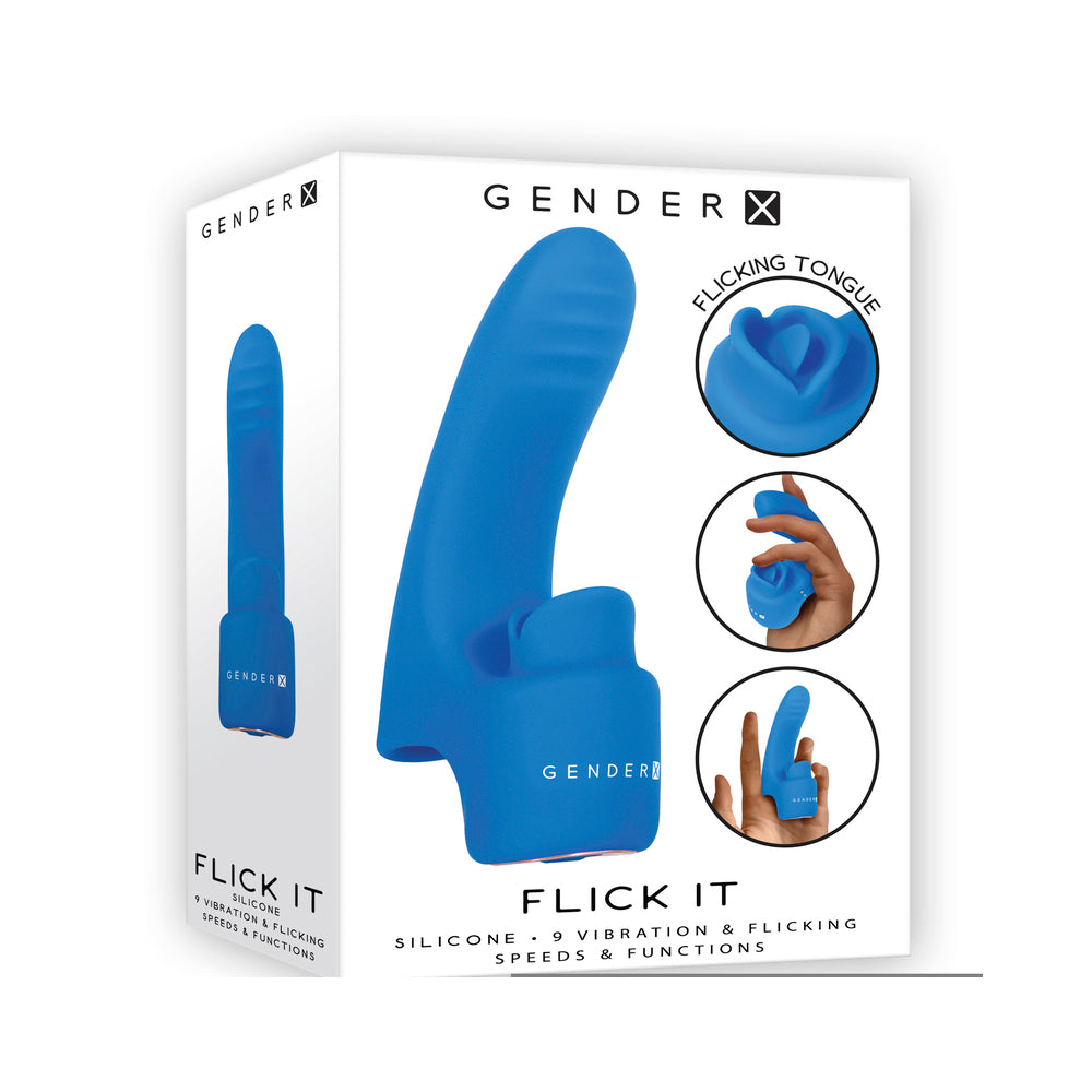 Gender X Flick It Finger Vibrator Blue