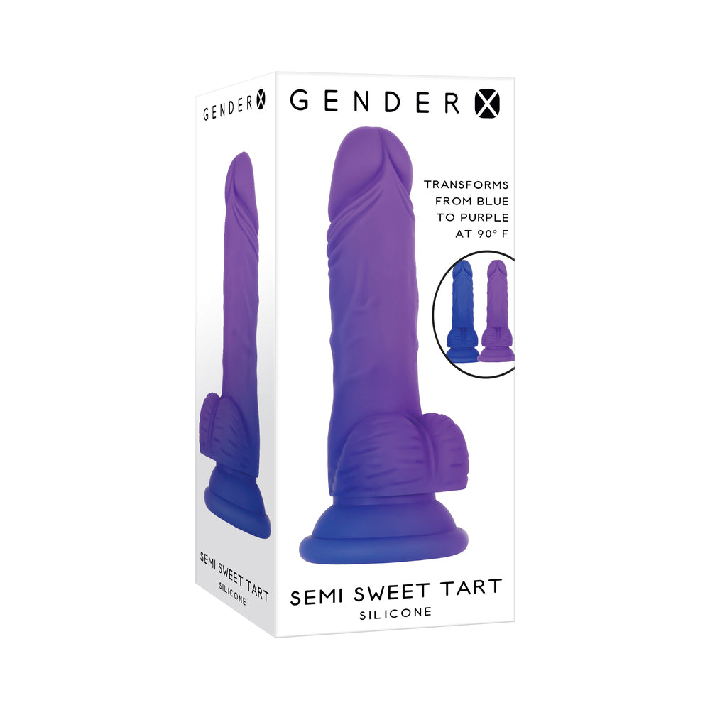 Gender X Semi Sweet Tart Color-Changing Dildo Blue/Purple