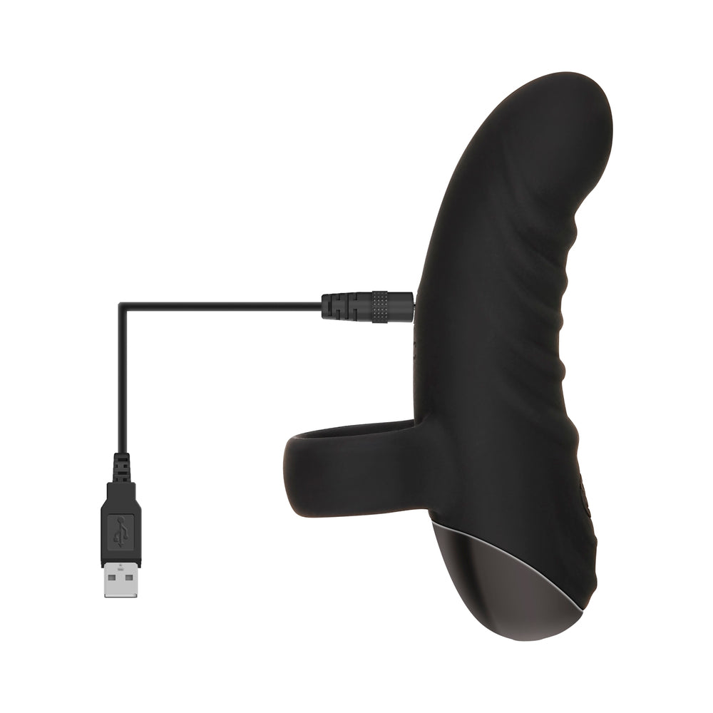 Evolved Hooked On You Curved Finger Vibrator - Black