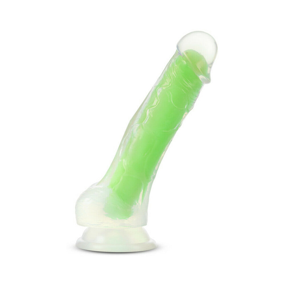 Neo Elite Glow In The Dark Viper 7.5 In Silicone Dual Density Dildo W/ Balls Neon Green