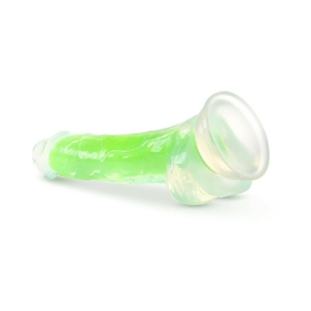 Neo Elite Glow In The Dark Viper 7.5 In Silicone Dual Density Dildo W/ Balls Neon Green