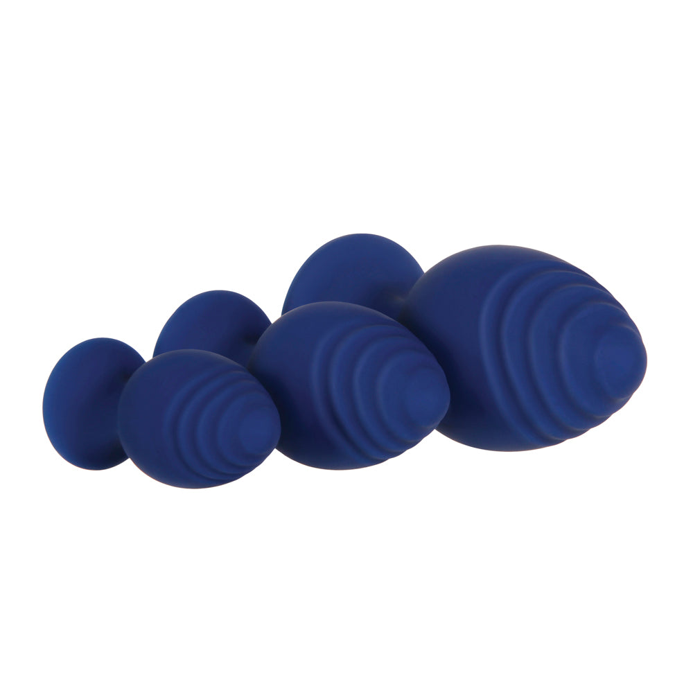 Evolved Get Your Groove On 3 Pc Silicone Anal Plug Set - Blue