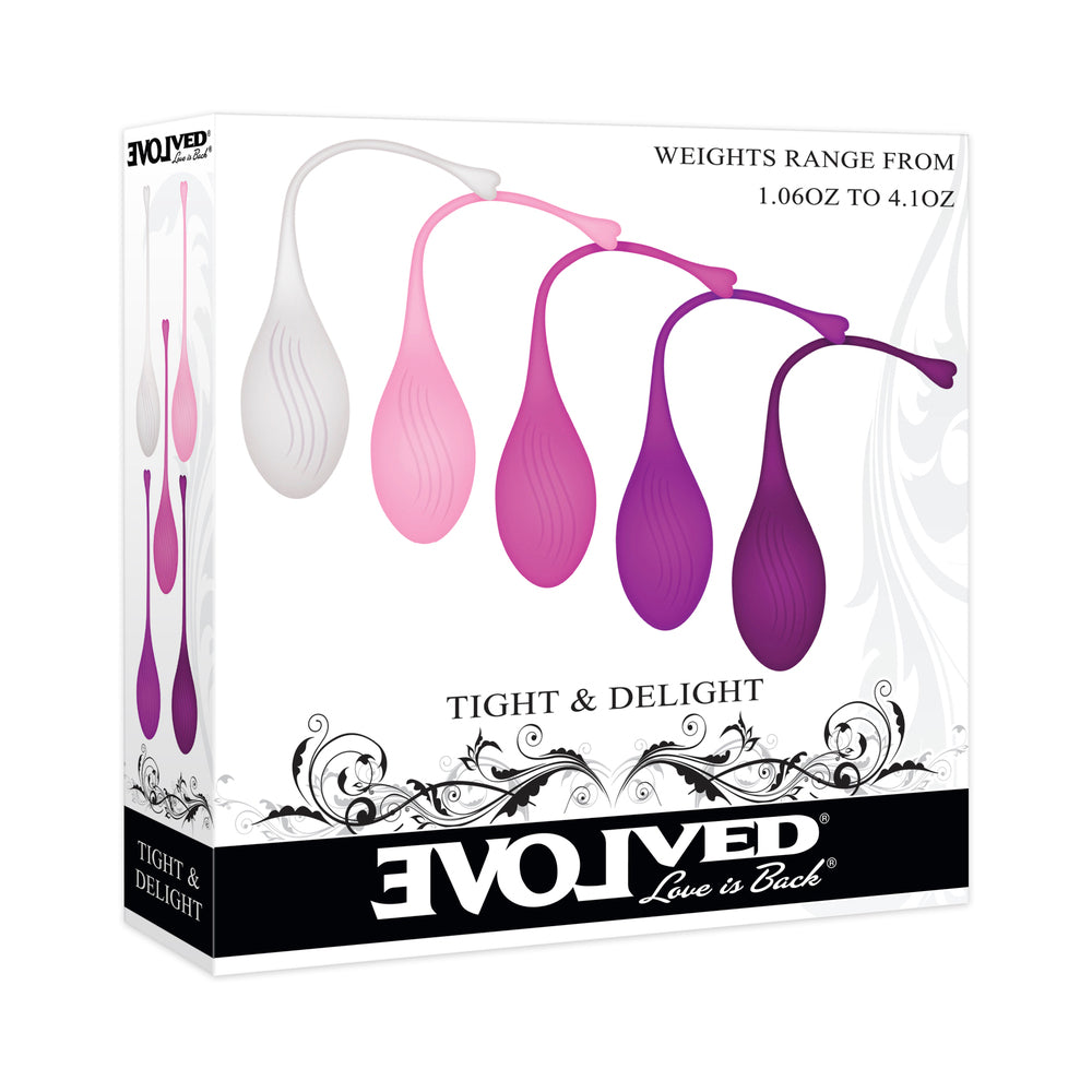 Evolved Tight &amp; Delight 5 Pc Weighted Kegel Ball Set - Assorted Colors