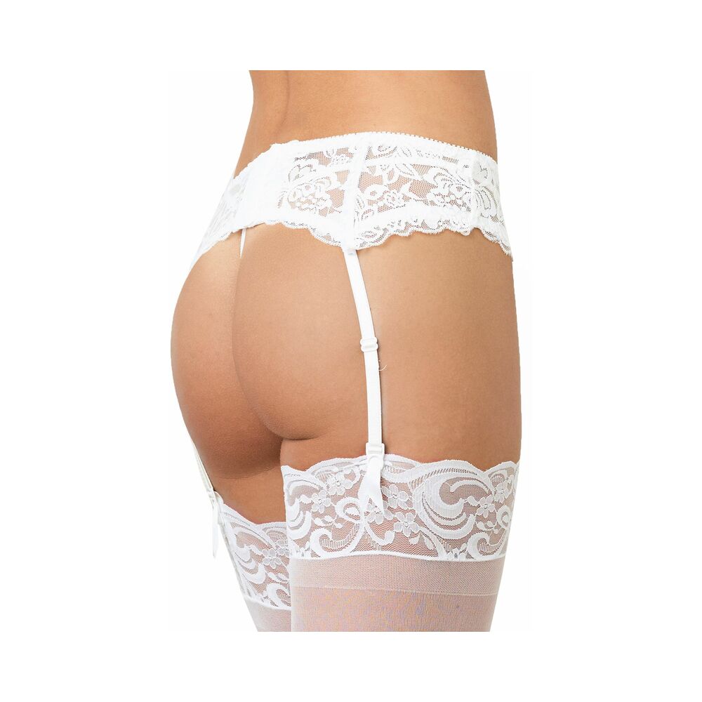 Dreamgirl Stretch Lace Garter Belt With Scalloped Hem And Hook &amp; Eye Back Closure