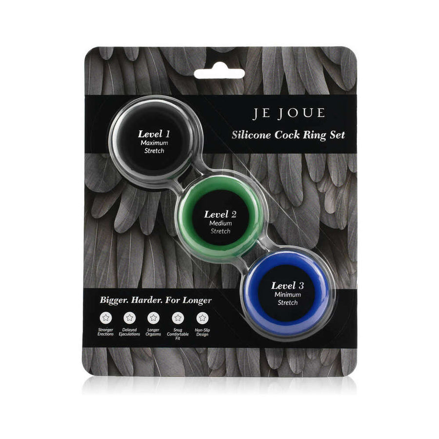 Je Joue 3-Pack Silicone C-Rings Black/Green/Blue