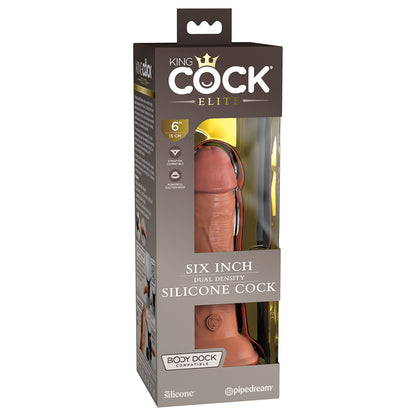 King Cock Elite Silicone Dual-Density Cock 6 In. Tan