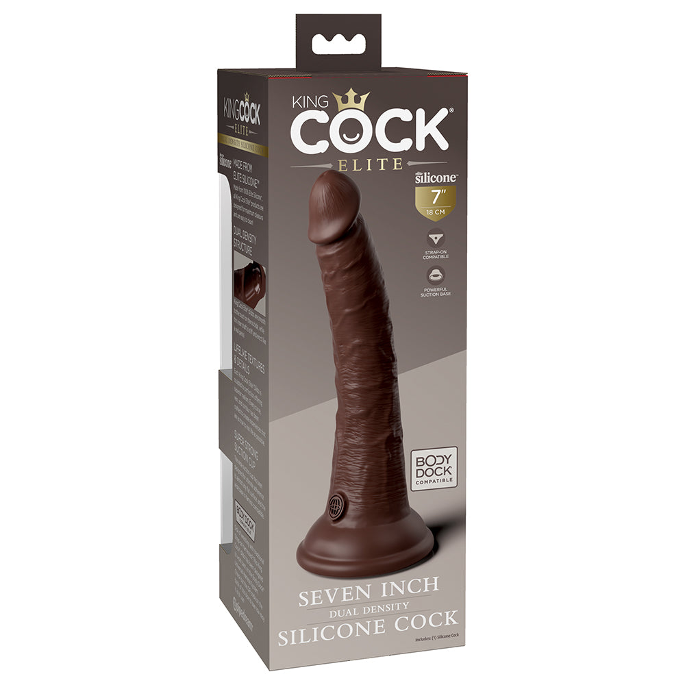 King Cock Elite Silicone Dual-Density Cock 7 In. Tan