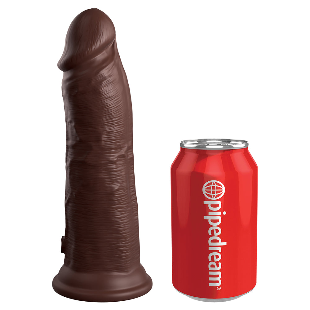 King Cock Elite Silicone Dual-Density Cock 8 In. Brown