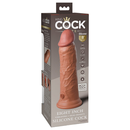 King Cock Elite Vibrating Silicone Dual-Density Cock 8 In. Tan