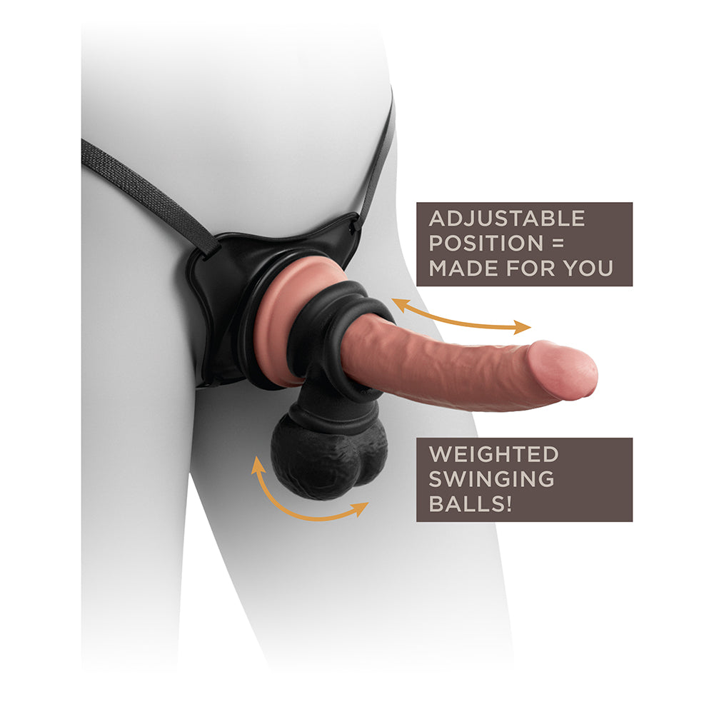 King Cock Elite The Crown Jewels Swinging Balls Weighted C-Ring