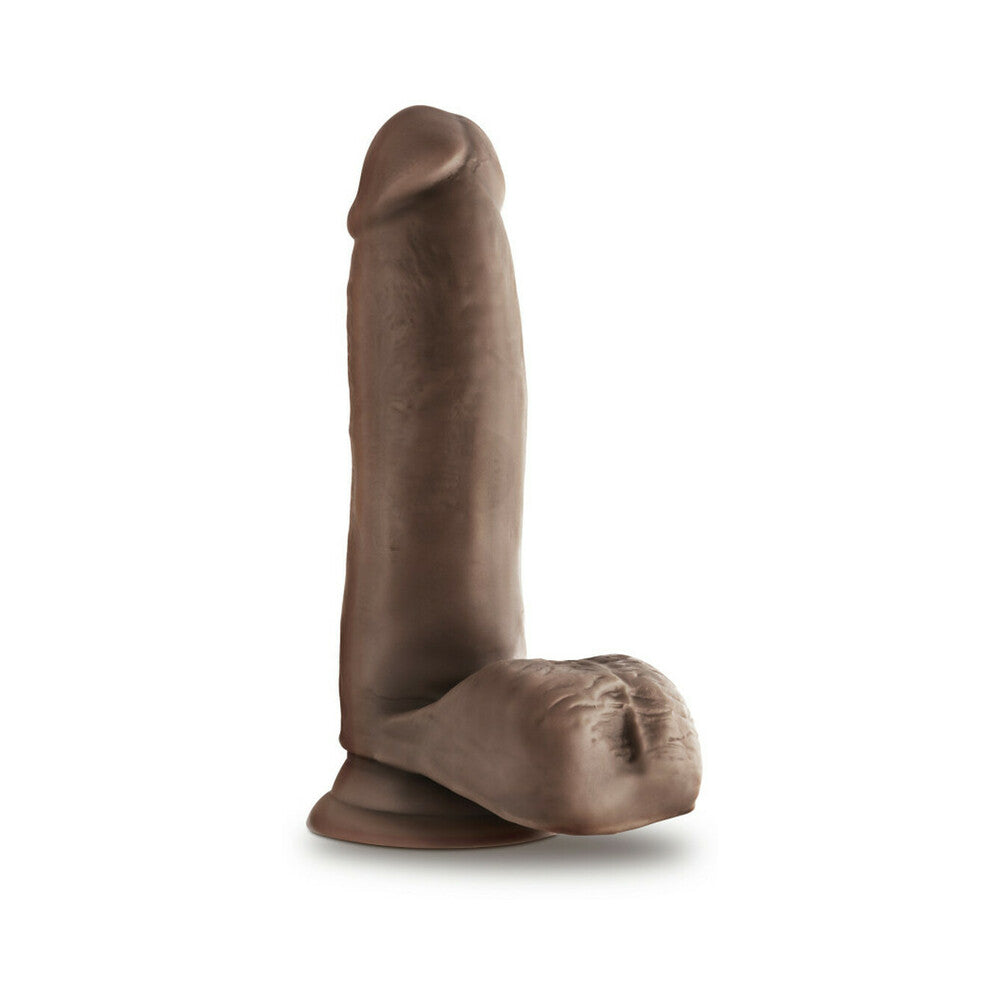 Dr. Skin Glide Self-Lubricating Dildo With Balls 7 In. Chocolate