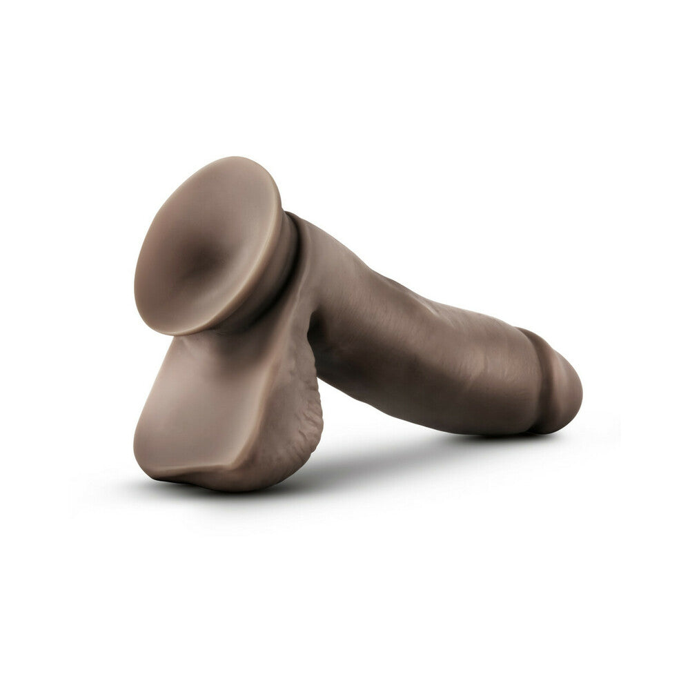 Dr. Skin Glide Self-Lubricating Dildo With Balls 7 In. Chocolate