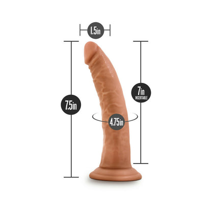 Dr. Skin Glide Self-Lubricating Dildo 7.5 In. Mocha