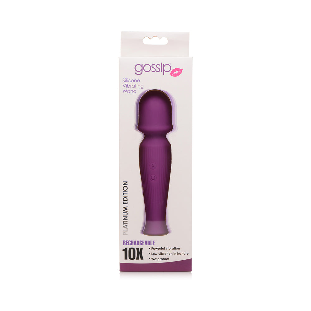 Curve Novelties Gossip Silicone Vibrating Wand 10X - Violet