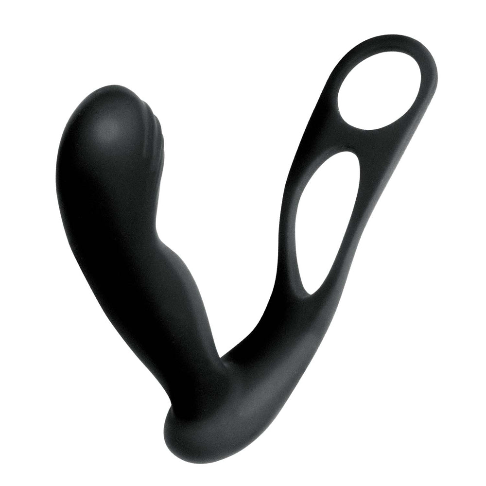 Butts Up Prostate Massager with Scrotum &amp; Cock Ring Black