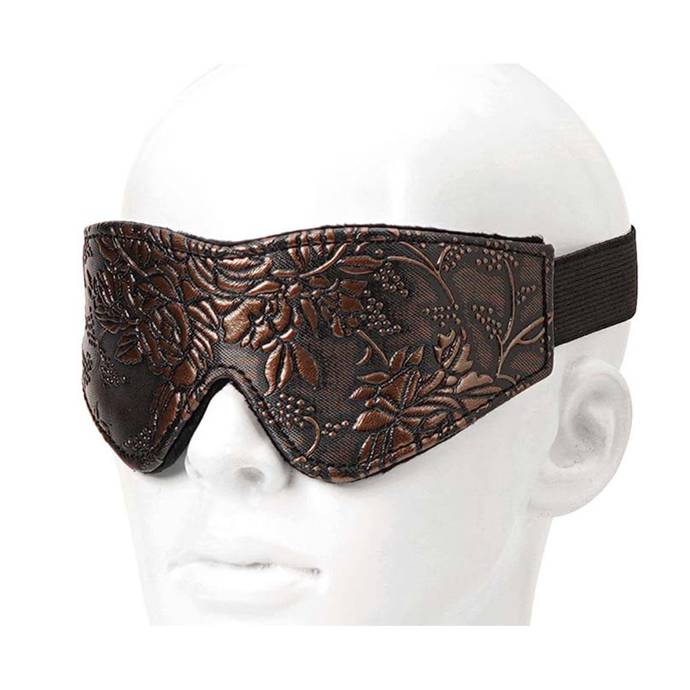 Blindfold Brown Pu Floral Print With Faux Fur Lining