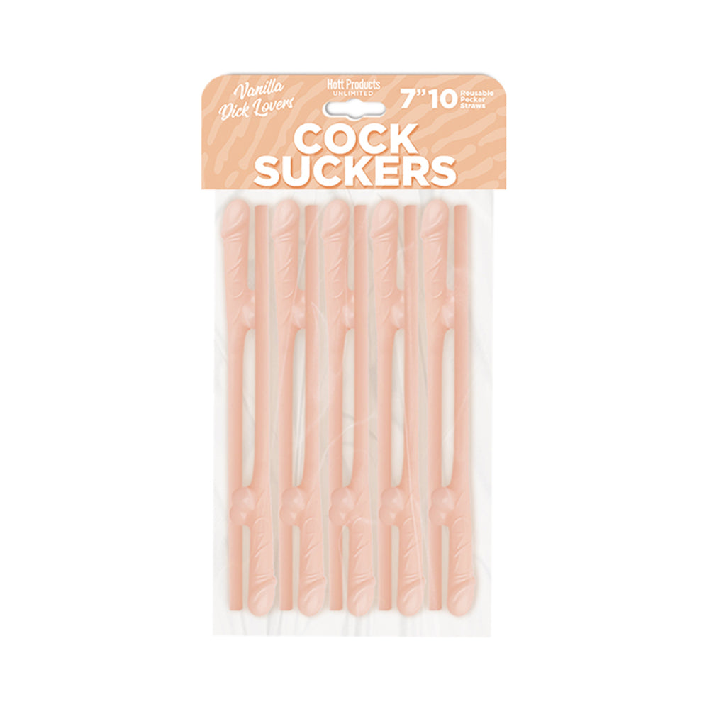 Cock Suckers Pecker Straws - Vanilla Lovers Pack Of 10