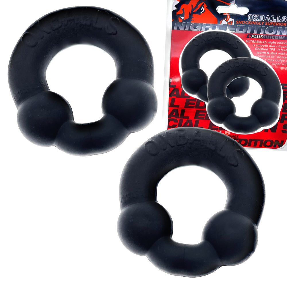 Oxballs Ultraballs 2-Pack Cockring Plus+Silicone Special Edition Night