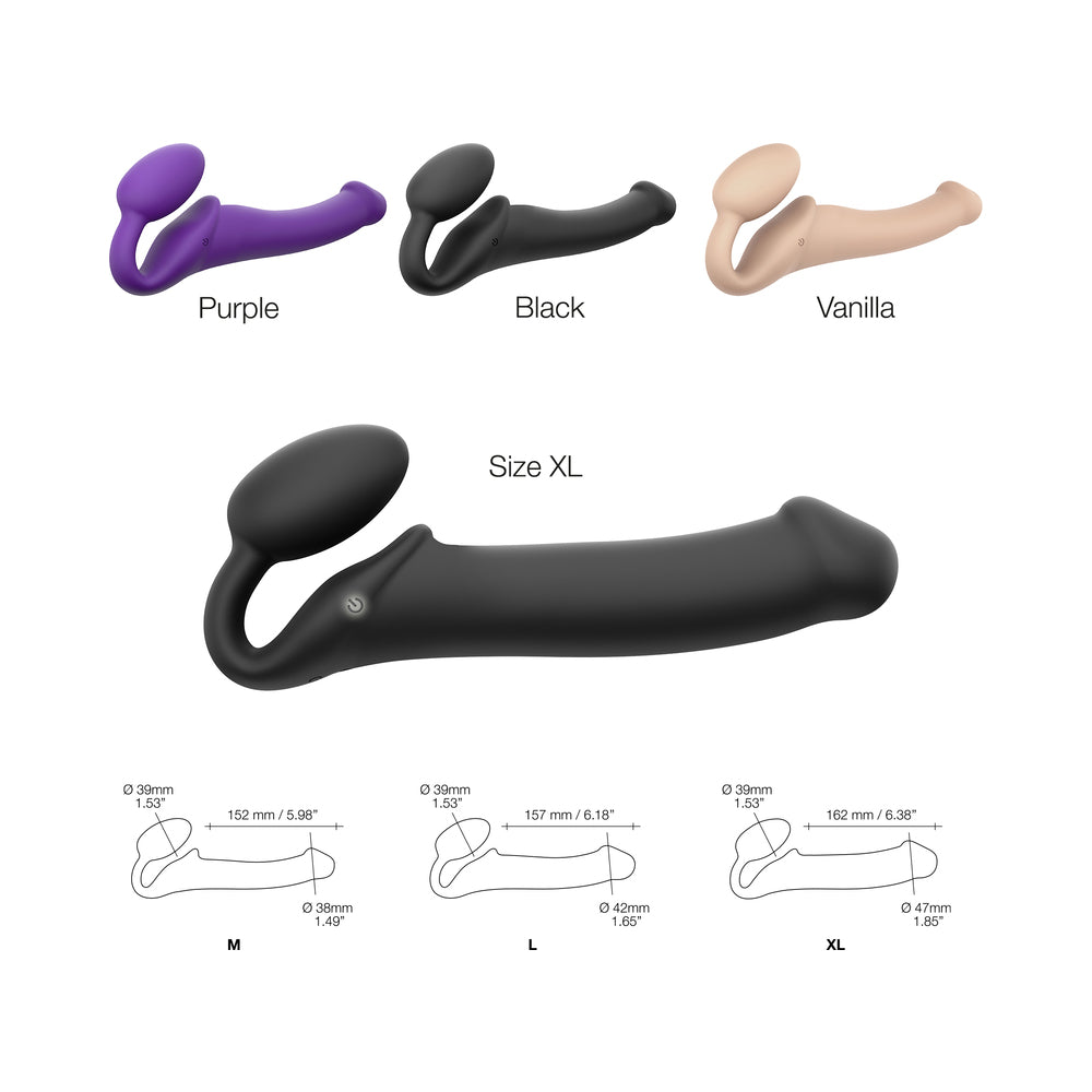 Strap-On-Me Vibrating 3 Motor Strapless Strap-On Xl Black