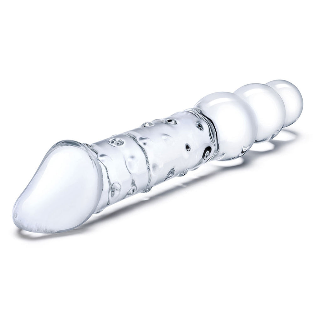 Glas Double-Ended Glass Dildo With Anal Beads 12 In.