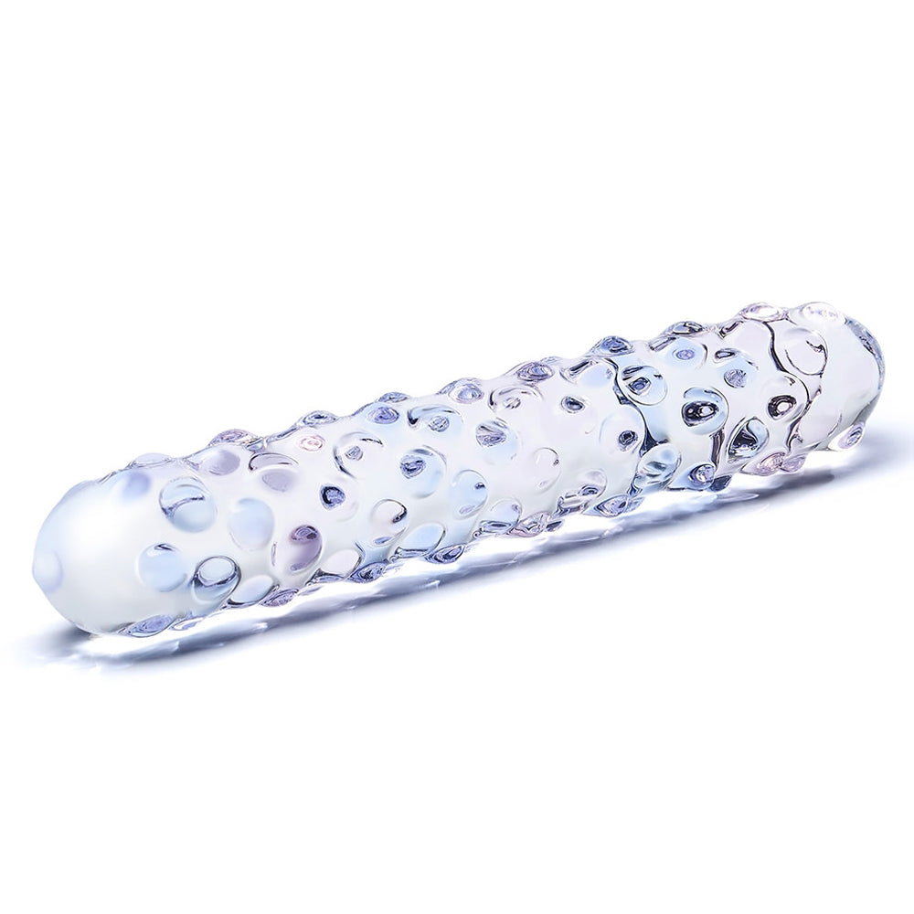 Glas Purple Rose Nubby Glass Dildo 9&quot;