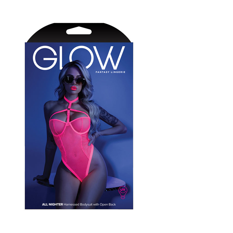 Fantasy Lingerie Glow All Nighter Harnessed Mesh Bodysuit