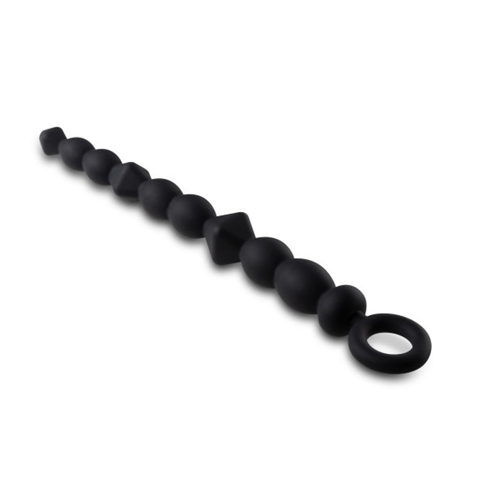 Anal Adventures Platinum - Silicone Beginner Anal  Beads - Black