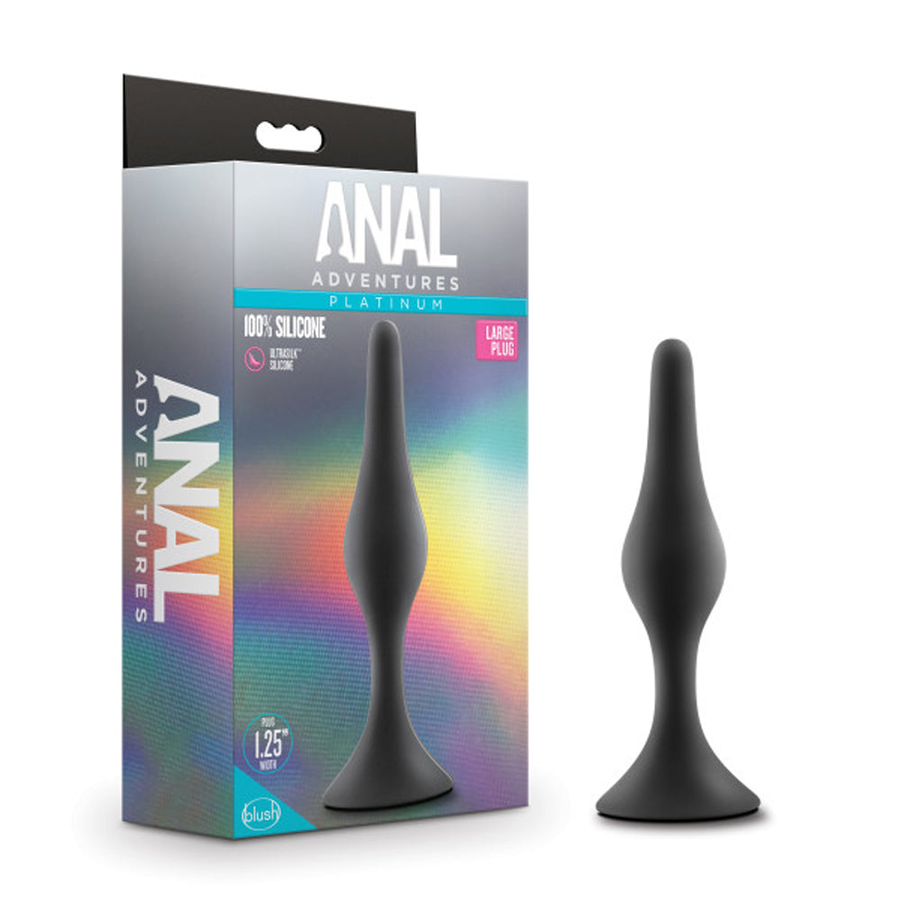 Anal Adventures Platinum - Silicone Beginner Plug  - Large - Black