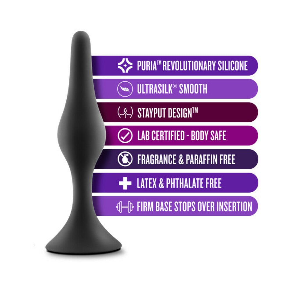 Anal Adventures Platinum Silicone Beginner Plug Kit - Black