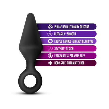 Anal Adventures Platinum - Silicone Loop Plug -  Large - Black