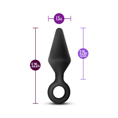 Anal Adventures Platinum - Silicone Loop Plug -  Large - Black