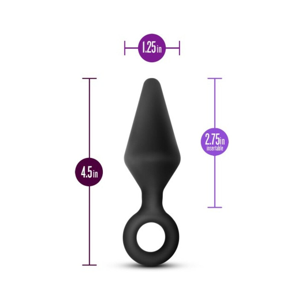 Anal Adventures Platinum - Silicone Loop Plug -  Medium - Black