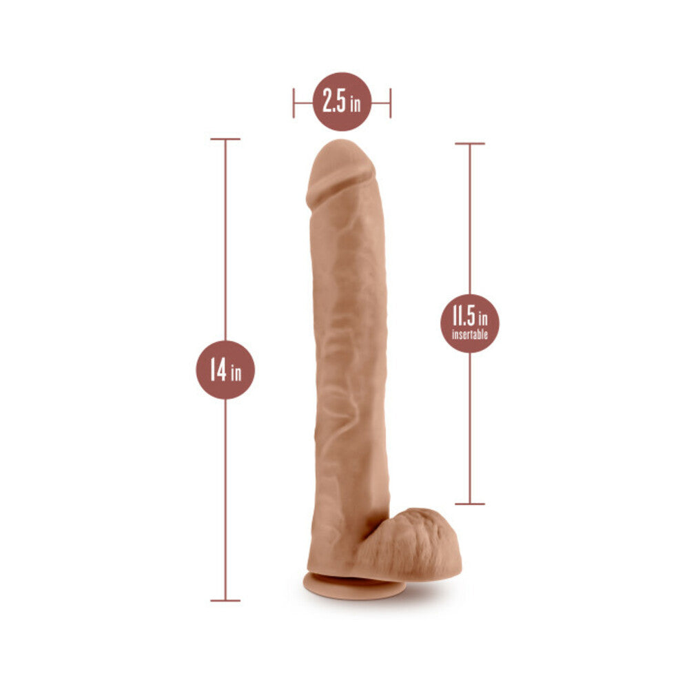 Au Naturel -  Daddy - 14 Inch Dildo - Mocha