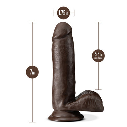 Dr. Skin Plus - 7 Inch Posable Dildo With Balls -  Chocolate