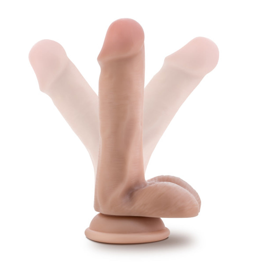 Dr. Skin Plus - 6 Inch Posable Dildo With Balls -  Vanilla