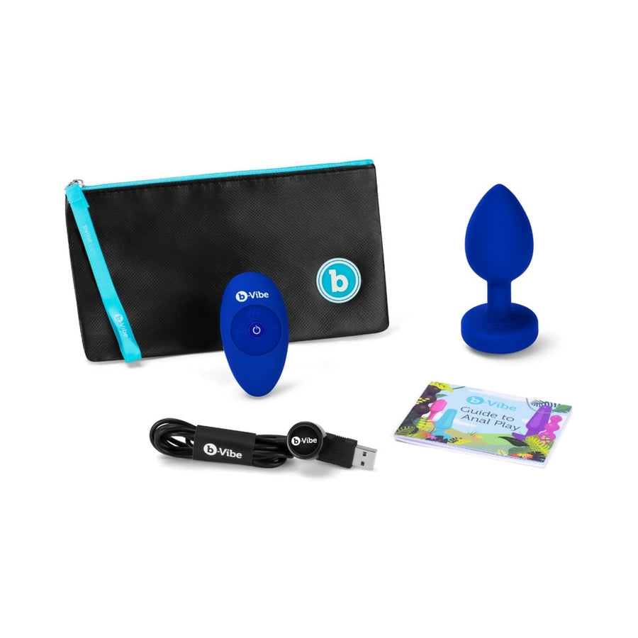 B-Vibe Vibrating Jewel Plug L/Xl - Blue Sapphire