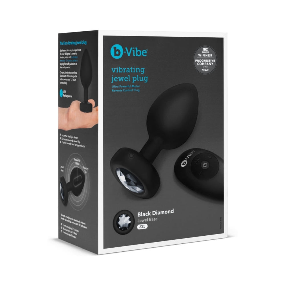 B-Vibe Vibrating Jewel Plug 2Xl - Black