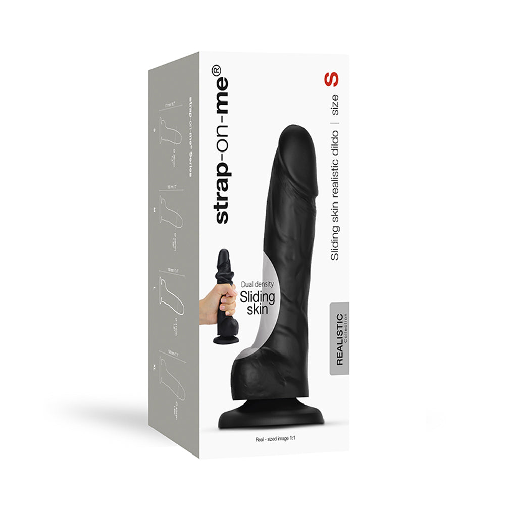 Strap-On-Me Sliding Skin Realistic Dual-Density Dildo Black S