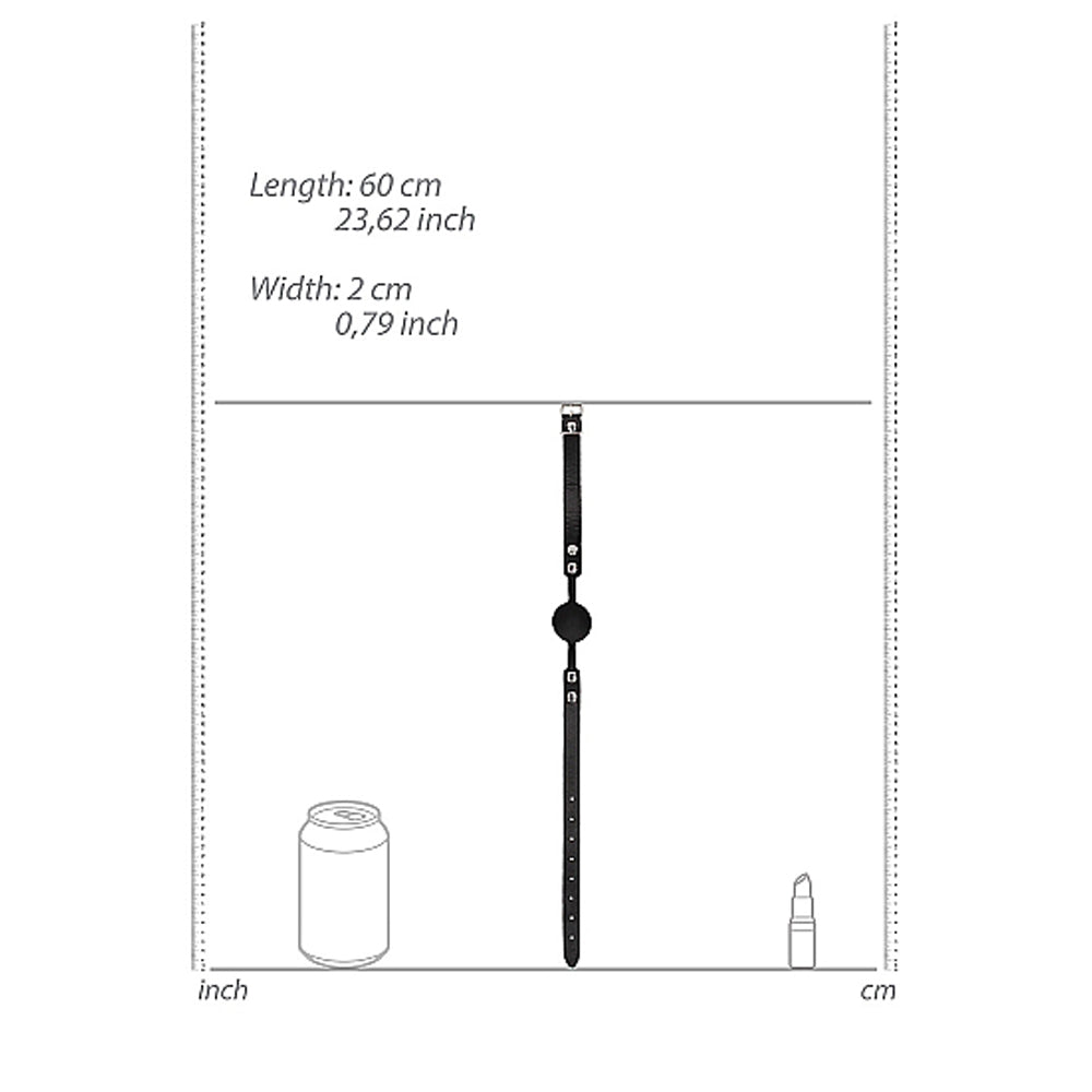 Ouch! Black &amp; White Silicone Ball Gag With Adjustable Bonded Leather Straps Black