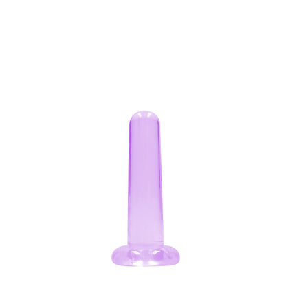 Realrock Crystal Clear Non-Realistic Dildo With Suction Cup 5.3 In. Purple