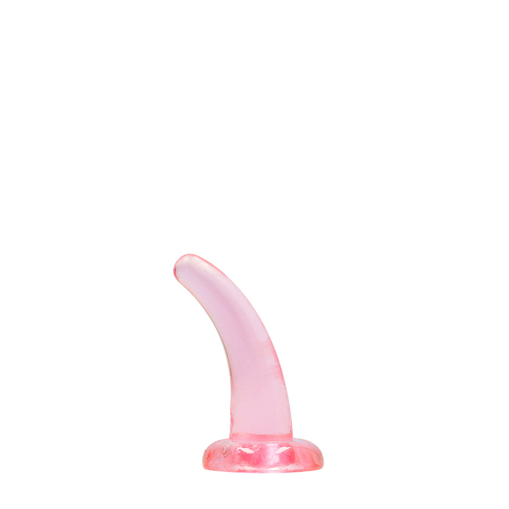 Realrock Crystal Clear Non-Realistic Dildo With Suction Cup 4.5 In. Pink