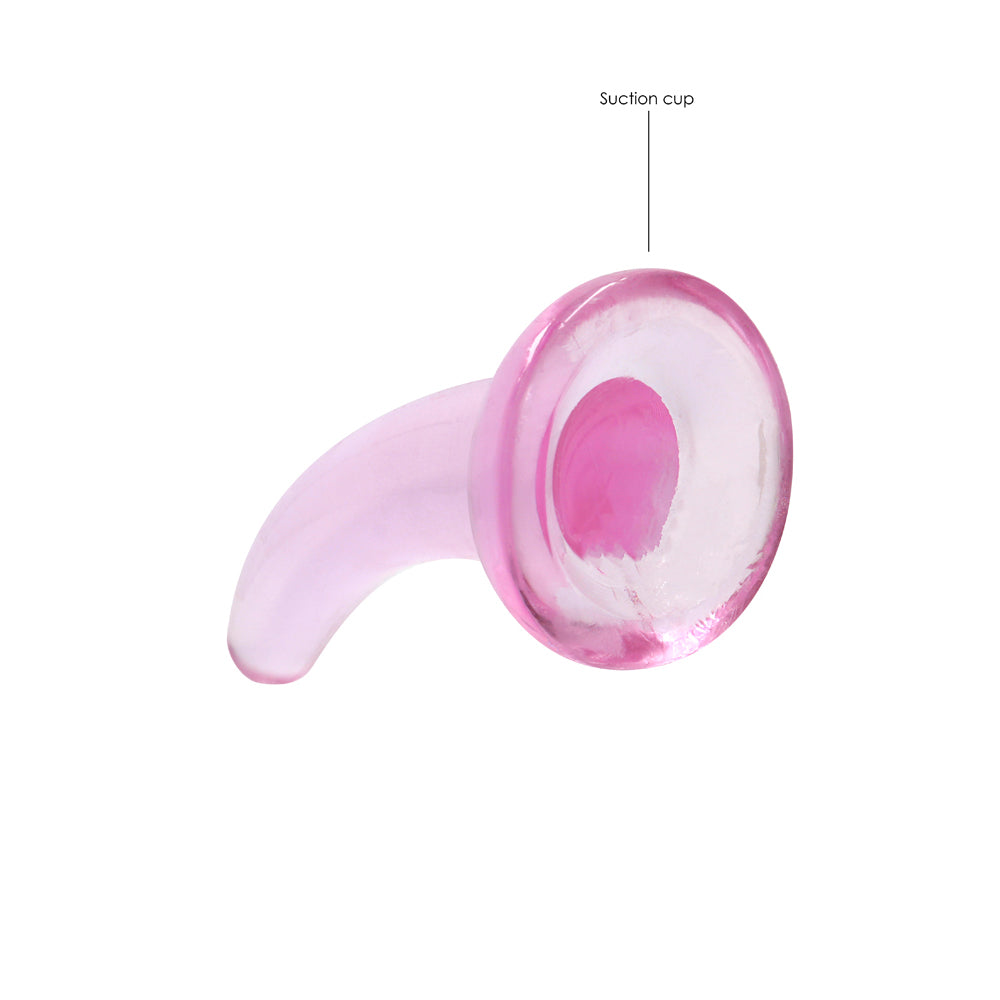 Realrock Crystal Clear Non-Realistic Dildo With Suction Cup 4.5 In. Pink