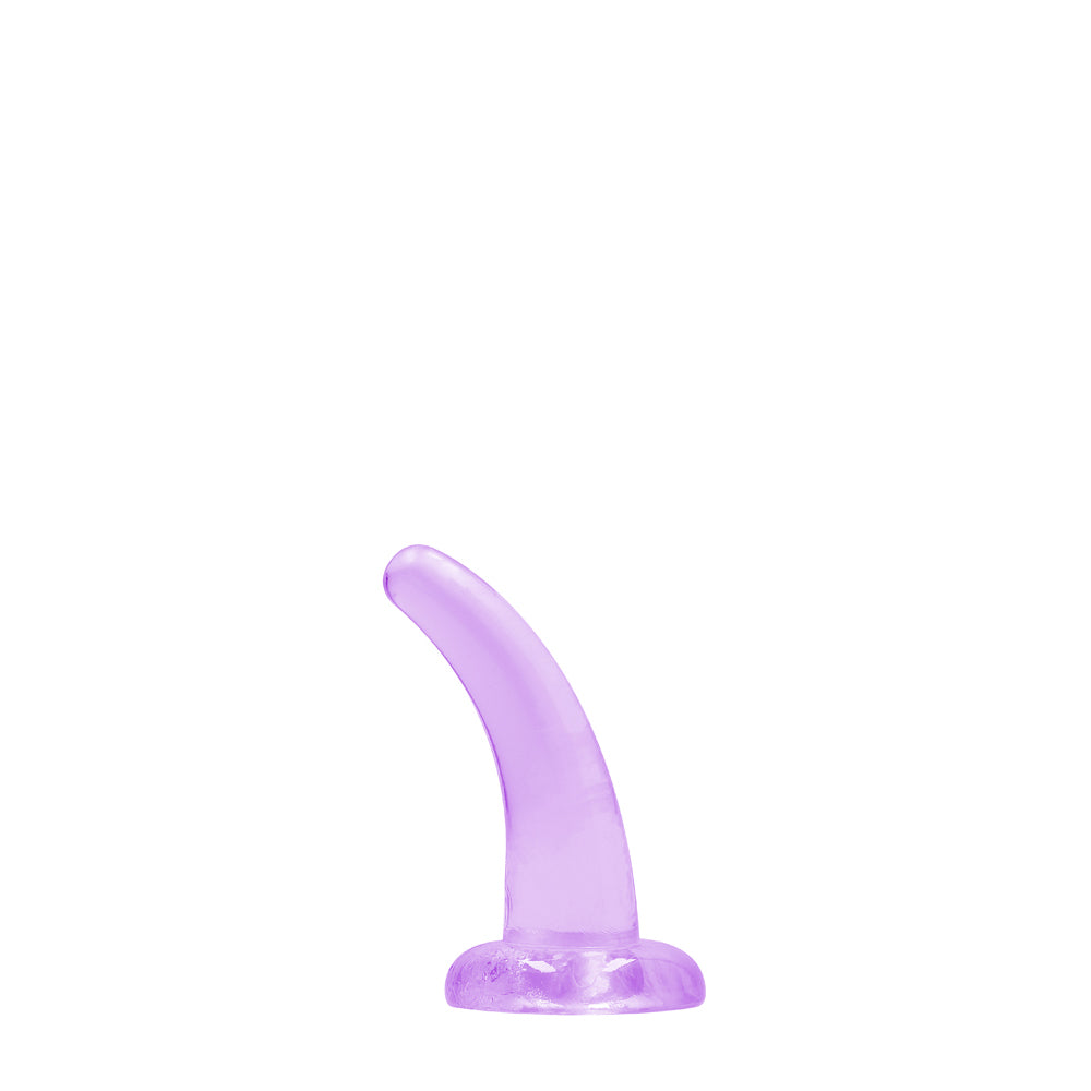 Realrock Crystal Clear Non-Realistic Dildo With Suction Cup 4.5 In. Purple