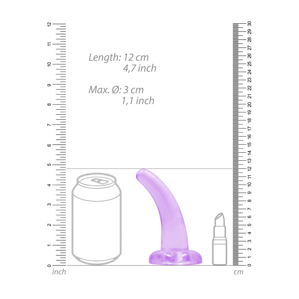 Realrock Crystal Clear Non-Realistic Dildo With Suction Cup 4.5 In. Purple