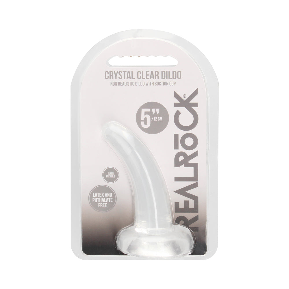 Realrock Crystal Clear Non-Realistic Dildo With Suction Cup 4.5 In. Translucent