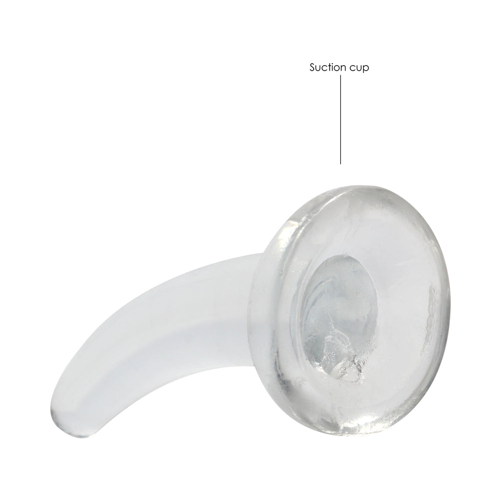 Realrock Crystal Clear Non-Realistic Dildo With Suction Cup 4.5 In. Translucent